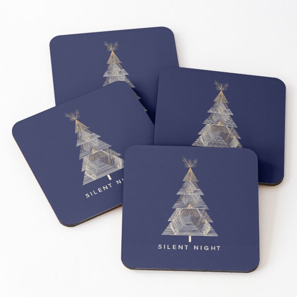 Item preview, Silent Night – Geometric Line Christmas Tree in Gold designed and sold by Meiersbeste.