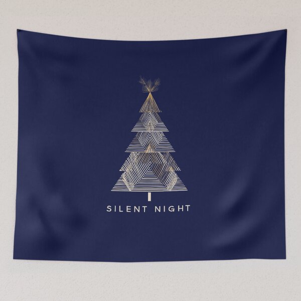 Item preview, Silent Night – Geometric Line Christmas Tree in Gold designed and sold by Meiersbeste.