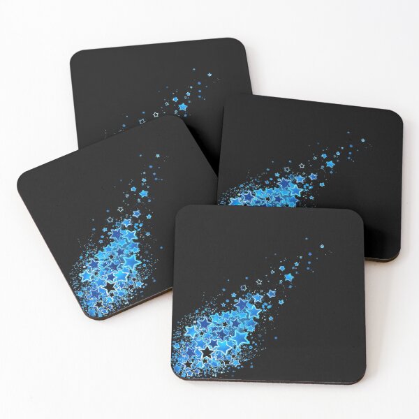 Item preview, Blue Cosmic Star Drift – Dynamic Space Glow Illustration on Black designed and sold by PixelVibe782.
