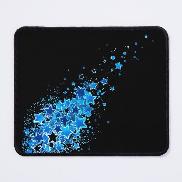 Item preview, Blue Cosmic Star Drift – Dynamic Space Glow Illustration on Black designed and sold by PixelVibe782.