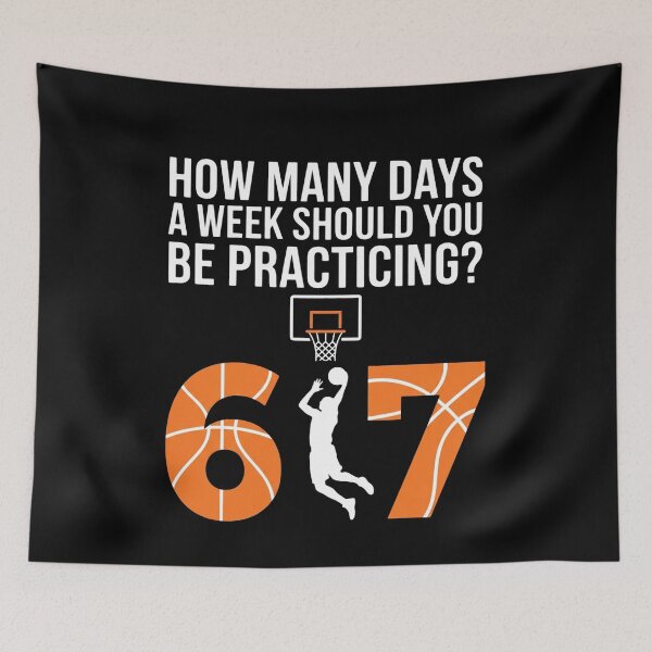 Item preview, How Many Days 6-7 Funny Basketball Meme designed and sold by FreshVibe Prints.