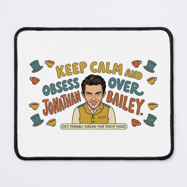 Item preview, Retro Jonathan Bailey 'Keep Calm and Obsess' Fan Art Cartoon designed and sold by InkImagination1.