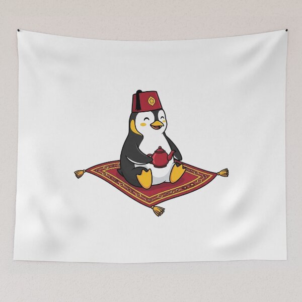 Item preview, Whimsical Penguin Fez Magic Carpet Teapot designed and sold by k3rstman1.
