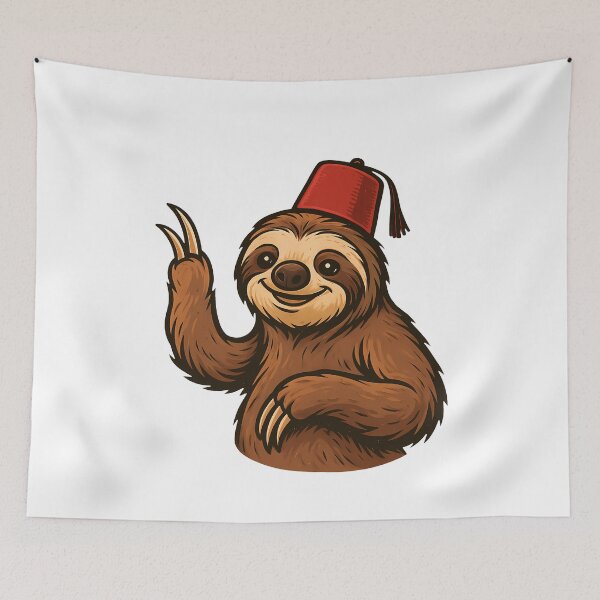 Item preview, Cheerful Sloth Fez Hat Animal designed and sold by k3rstman1.
