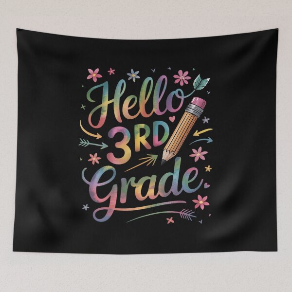 Item preview, Tie Dye 3rd Grade Back To School Hello Third Grade Teacher  designed and sold by lilLilaBatArt.