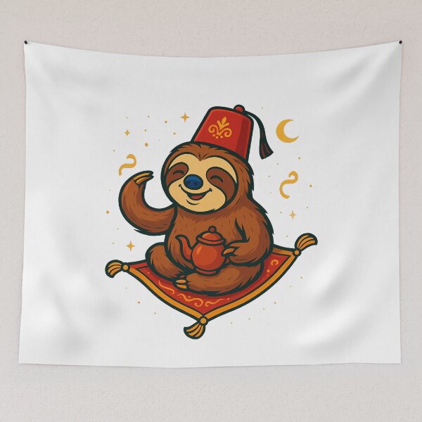 Item preview, Arabian Sloth Magic Carpet Tea Time designed and sold by k3rstman1.
