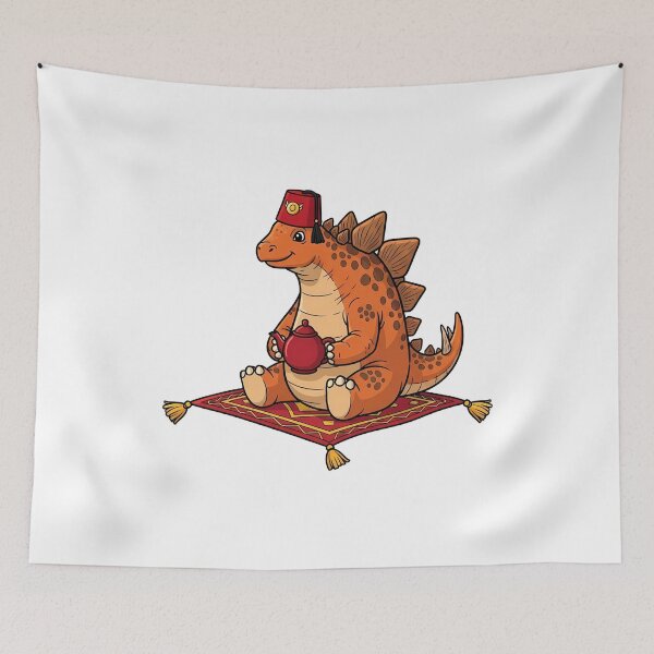Item preview, Cute Stegosaurus Magic Carpet Tea Time designed and sold by k3rstman1.