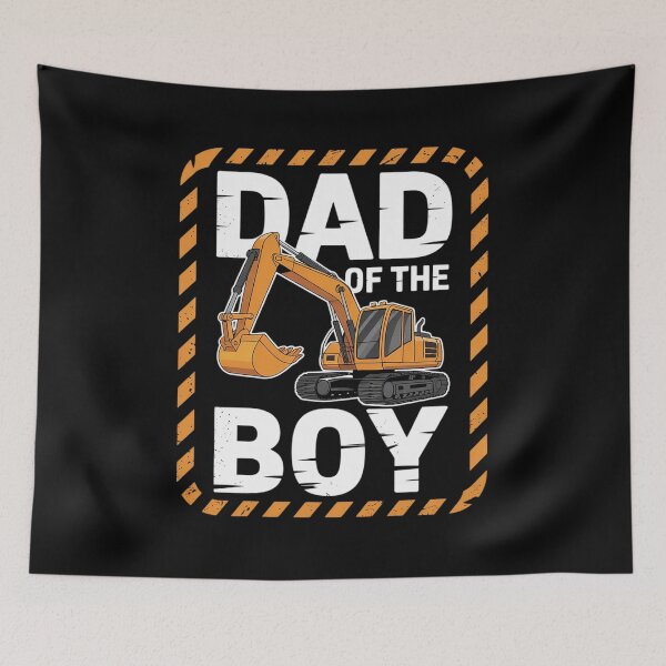 Item preview, vehicle construction excavator Dad of the Birthday Boy  designed and sold by lilLilaBatArt.