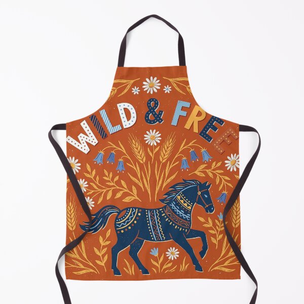 Item preview, Wild & Free Rustic Folk Art Horse with Floral Wheat Border designed and sold by zzz888.