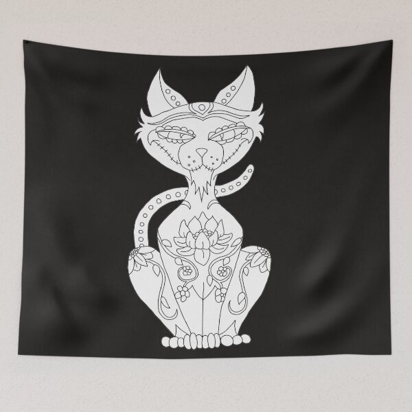 Item preview, Color Me Siamese Cat Sugar Skull designed and sold by J-CCreations.