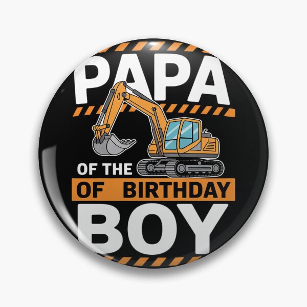 Item preview, vehicle construction excavator Papa of the Birthday Boy  designed and sold by lilLilaBatArt.