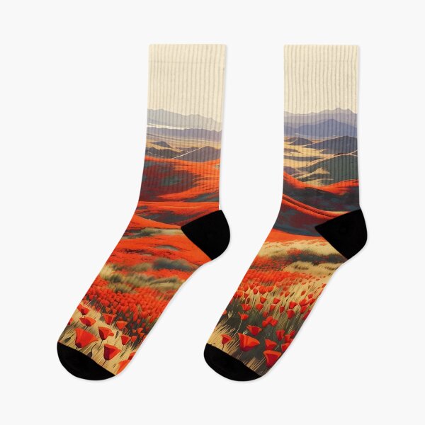 Item preview, Vintage Red Poppies Print – California Landscape Nature Wall Art, Retro Travel Poster designed and sold by TrendSh0p.