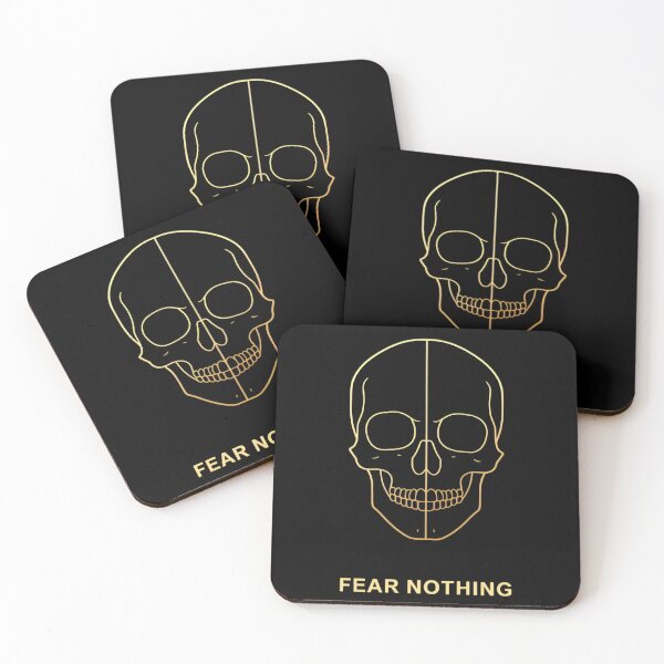 Item preview, Fear Nothing – Minimal Half Skull Radium Outline Design designed and sold by LVLUPXP.