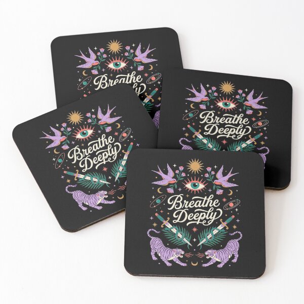 Item preview, Mystical Breathe Deeply Traditional Tattoo Tigers & Eye designed and sold by zzz888.