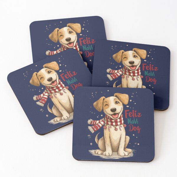 Item preview, Feliz Navi Dog – Fun Christmas design with dog and candy cane scarf designed and sold by Meiersbeste.