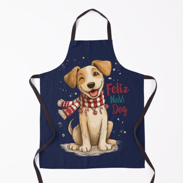 Item preview, Feliz Navi Dog – Fun Christmas design with dog and candy cane scarf designed and sold by Meiersbeste.