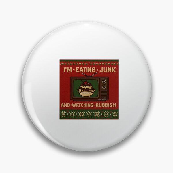 Item preview, Eating Junk Watching Rubbish Retro TV Holiday Scene designed and sold by ImeldaSparks.