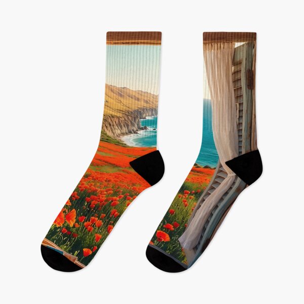 Item preview, Vintage Red Poppies Print – California Landscape Nature Wall Art, Retro Travel Poster designed and sold by TrendSh0p.