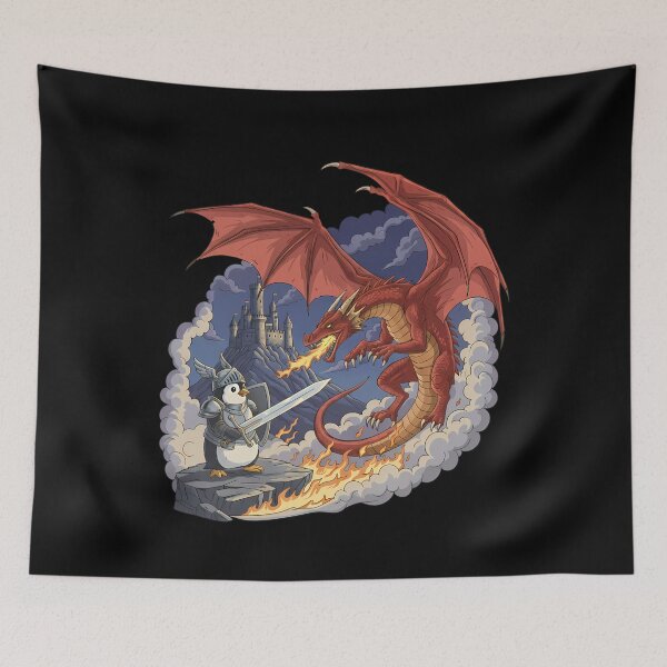 Item preview, Penguin Knight Dragon Battle Fantasy Adventure designed and sold by k3rstman1.