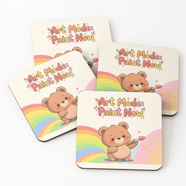 Item preview, Cute Bear in Art Mode: Paint Now Kawaii Motivation Design designed and sold by MCT-GALLERY.