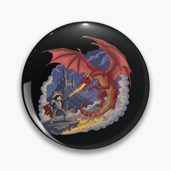 Item preview, Raccoon Knight Fighting Red Dragon Fantasy Battle designed and sold by k3rstman1.
