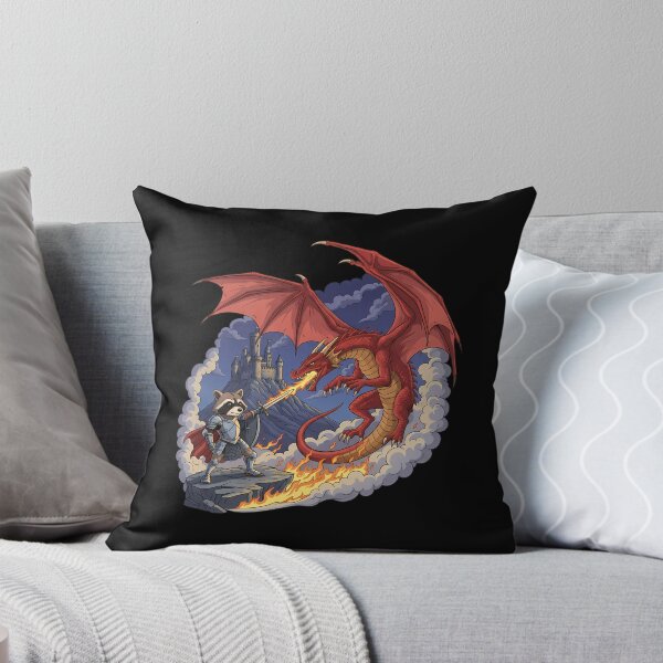 Item preview, Raccoon Knight Fighting Red Dragon Fantasy Battle designed and sold by k3rstman1.