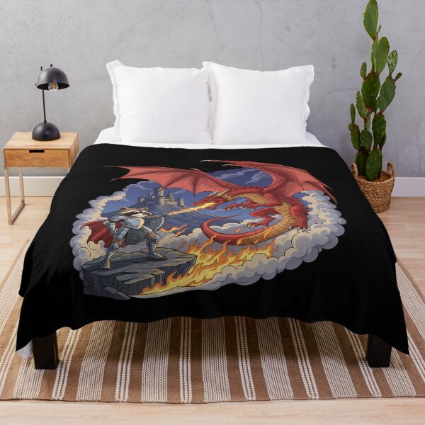 Item preview, Raccoon Knight Fighting Red Dragon Fantasy Battle designed and sold by k3rstman1.