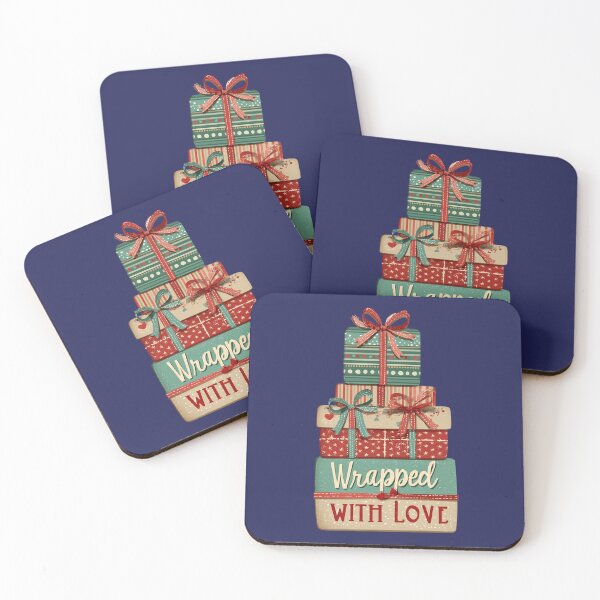 Item preview, Wrapped With Love – Stacked Gift Boxes Retro Christmas Motif designed and sold by Meiersbeste.