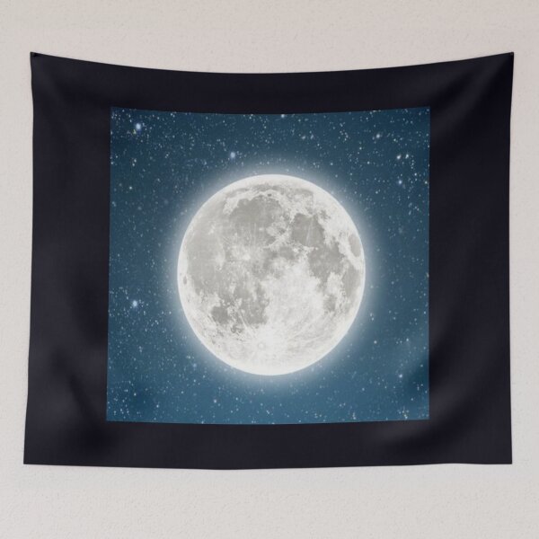 Item preview, Handmade drawing of cosmic bright full moonlight night  designed and sold by NivyasArtistry.