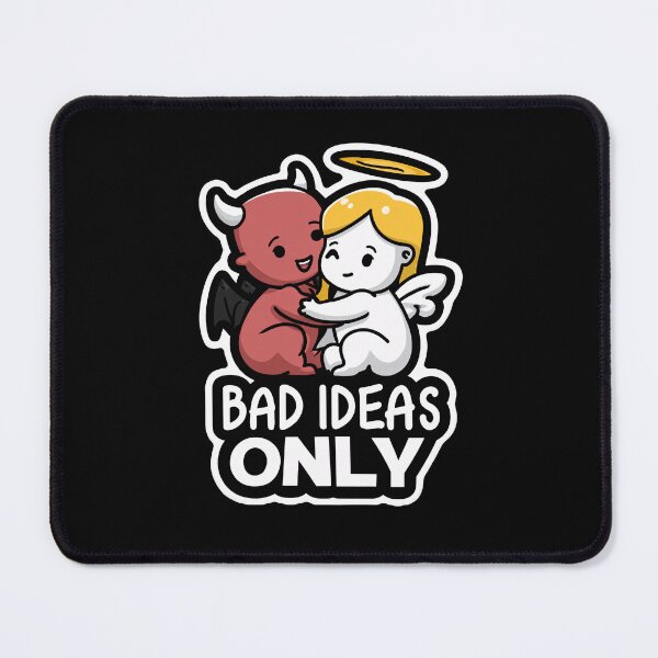 Item preview, Cute Devil & Angel Hugging — Bad Ideas Only designed and sold by SleekLineSketches.