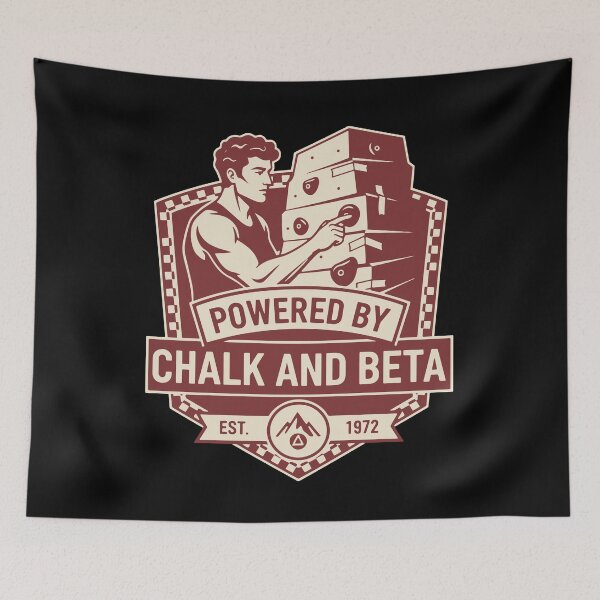 Item preview, Powered By Chalk And Beta Climbing Humor designed and sold by LuminOrb.