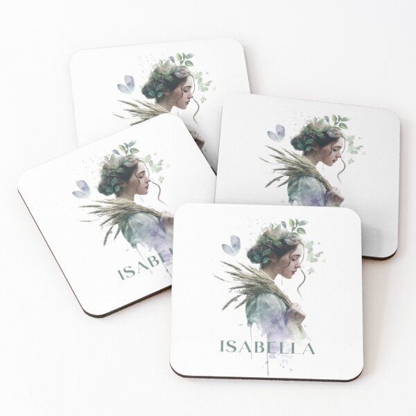Item preview, Isabella Virgo Zodiac Maiden with Wheat Watercolor designed and sold by AlexLineArt.