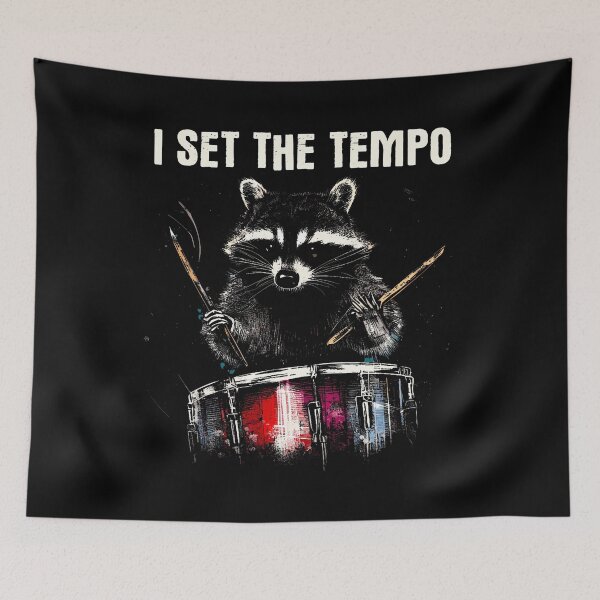 Item preview, I Set The Tempo Raccoon - Funny Drum Set Drummer Drums Lover designed and sold by BeverlyBrenda.