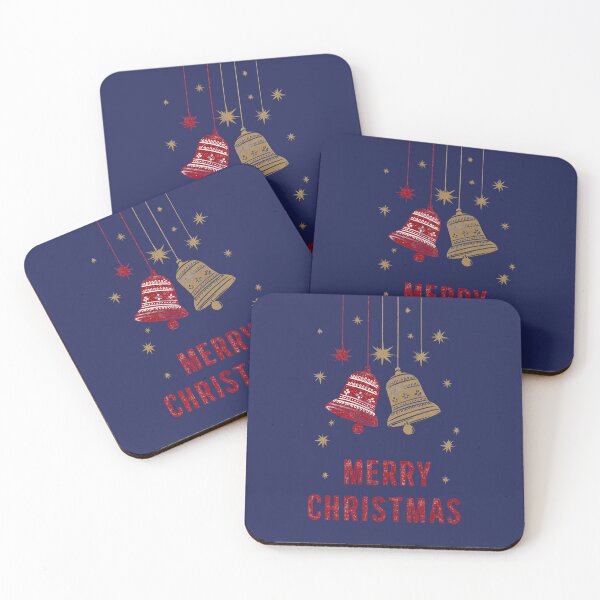 Item preview, Merry Christmas – Festive Christmas bells with gold and red stars designed and sold by Meiersbeste.