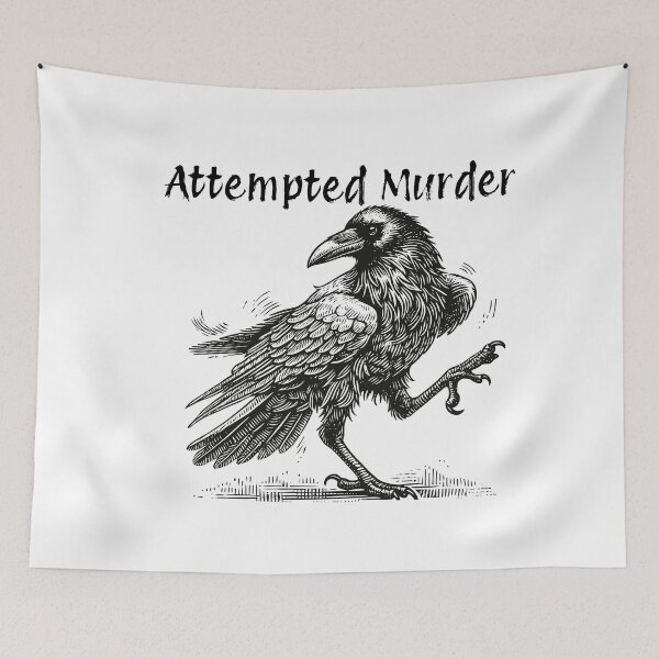 Item preview, Attempted Murder Shirt – Funny Crow Pun Tee – Murder of Crows Humor Design designed and sold by Printsouf.