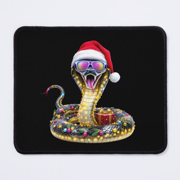 Item preview, Ultra-Christmas Snake – Holiday Serpent King | Festive Cobra with Ornaments designed and sold by ColorSplash123.
