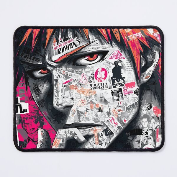 Item preview, Intense Collage Portrait – Energetic Neon Manga Style Art designed and sold by Dyan4.