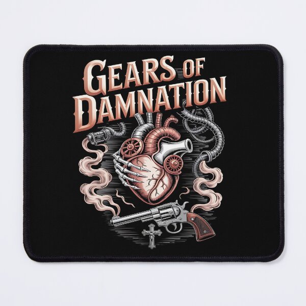 Item preview, gothic western - victorian steampunk - mechanical cowboy - clockwork outlaw - gears and guns - plague train - ghost train - haunted desert - occult western - skeletal cowboy designed and sold by JansenGS.