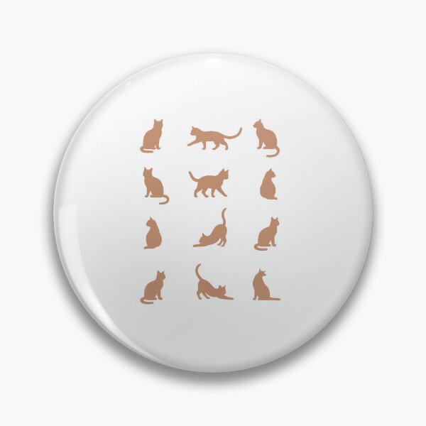 Item preview, Terracotta Cat Silhouette Pattern: 9 Poses of Feline Grace  designed and sold by Thidagrafictic.