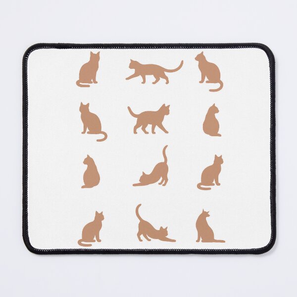 Item preview, Terracotta Cat Silhouette Pattern: 9 Poses of Feline Grace designed and sold by Thidagrafictic.