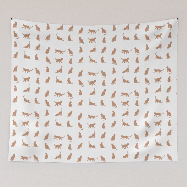 Item preview, Terracotta Cat Silhouette Pattern: 9 Poses of Feline Grace  designed and sold by Thidagrafictic.