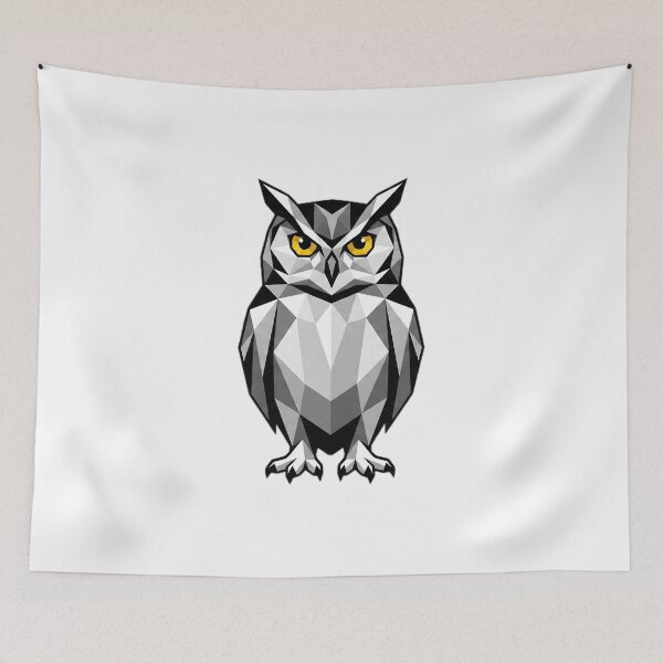 Item preview, Modern Geometric Owl Low Poly Vector Art designed and sold by BrickXSq.