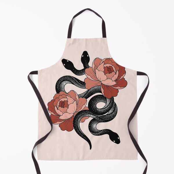 Item preview, Two-Headed Black Snake & Peony Dotwork Tattoo designed and sold by zzz888.