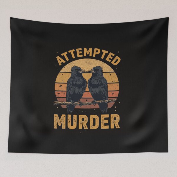 Item preview, Attempted Murder Shirt – Funny Crow Pun Tee – Murder of Crows Humor Design designed and sold by Printsouf.