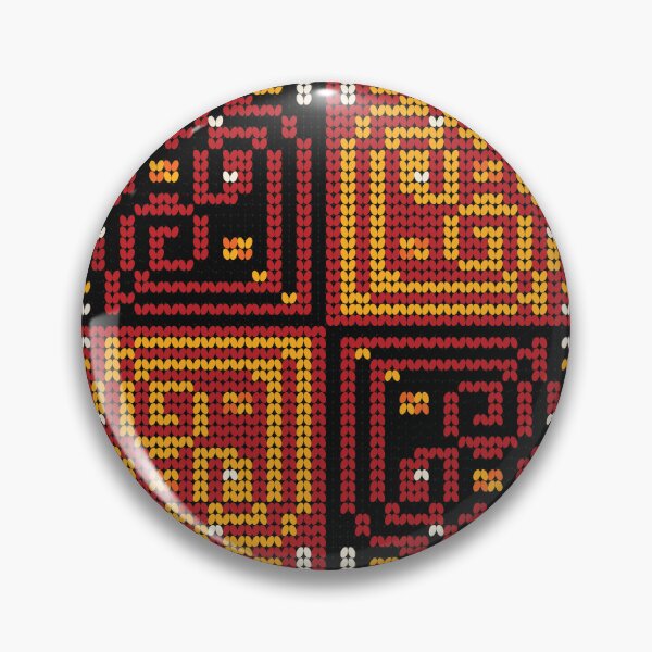 Item preview, Hmong Ethnic Folk Tile Pattern Black Red Gold Maze Design designed and sold by SGStudio_Thailand.