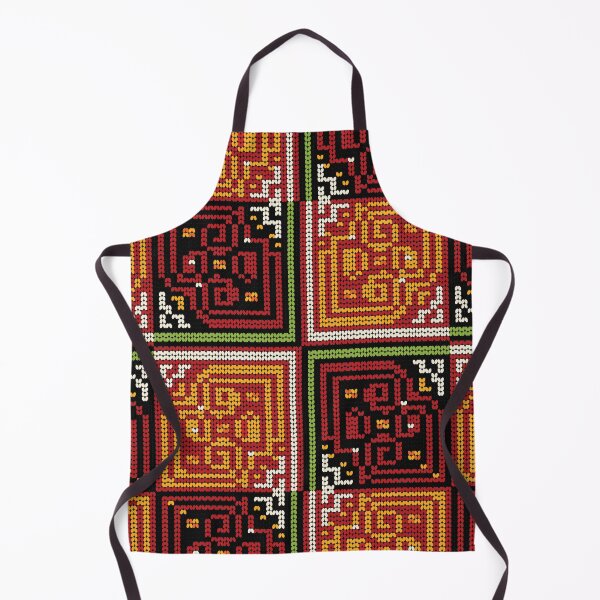 Item preview, Hmong Ethnic Folk Tile Pattern Black Red Gold Maze Design designed and sold by SGStudio_Thailand.