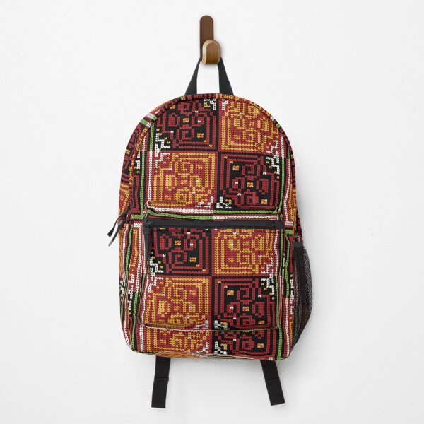 Item preview, Hmong Ethnic Folk Tile Pattern Black Red Gold Maze Design designed and sold by SGStudio_Thailand.