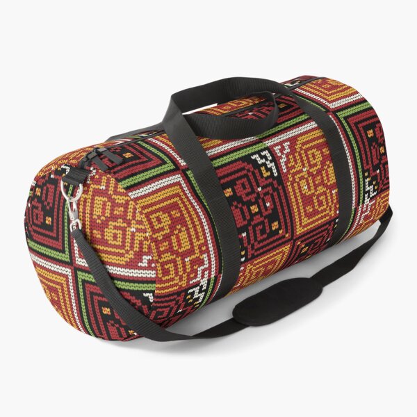 Item preview, Hmong Ethnic Folk Tile Pattern Black Red Gold Maze Design designed and sold by SGStudio_Thailand.