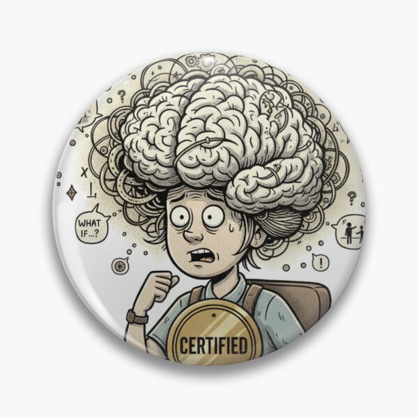 Item preview, Certified Overthinker – Funny Relatable Anxiety Humor Quote T-Shirt designed and sold by SoulMint.