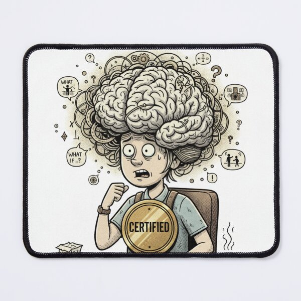 Item preview, Certified Overthinker – Funny Relatable Anxiety Humor Quote T-Shirt designed and sold by SoulMint.